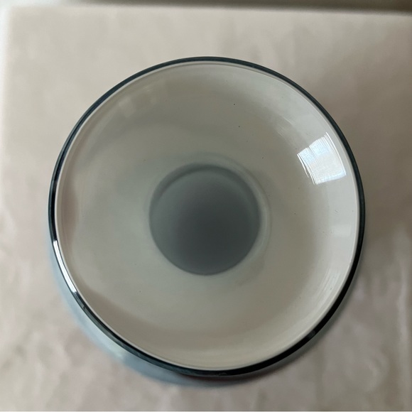 Vintage Murano Blue White Wine Swirled Gourd Glass Vase - Picture 5 of 9